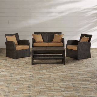 Mercury Row Thane Outdoor 4 Piece Seating Group with Cushions