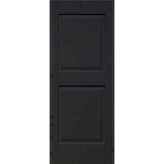 Home Fashion Technologies Plantation 14 in. x 72 in. Solid Wood Panel Shutters Behr Jet Black 1451472102