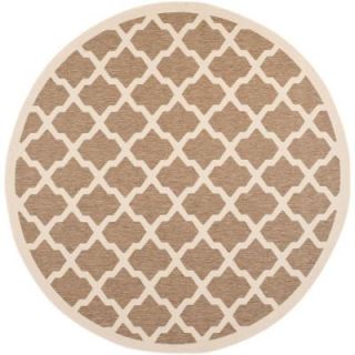 Safavieh Courtyard Brown/Bone 7 ft. 10 in. x 7 ft. 10 in. Round Area Rug CY6903 242 8R