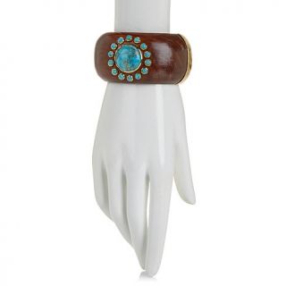 Jewels of Istanbul Kingman Turquoise Wooden Bangle Bracelet   7980526