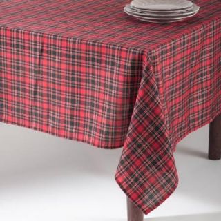 Plaid Design Tablecloth Red 65 in x 104 in