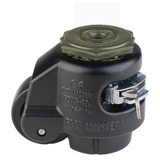 Foot Master 2 1/2 in. Nylon Wheel Standard Stem Ratcheting Leveling Caster with Load Rating (1100 lbs.) GDR 80S BLK 1/2