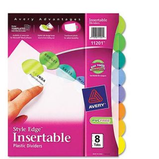 Avery Style Edge Insertable Plastic Dividers with 8 Tabs