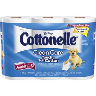 Cottonelle Clean Care Double Roll Toiler Paper, 6 rolls