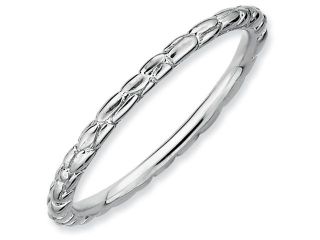 Sterling Silver Stackable Expressions Rhodium Twisted Ring