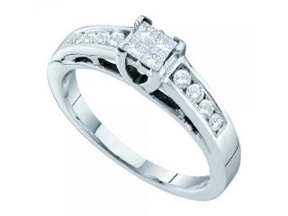 14k White Gold 0.35Ctw  Diamond  Invisible Ring