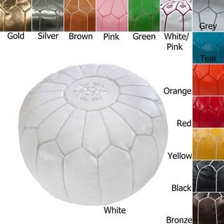 nuLOOM Handmade Casual Living Leather Moroccan Ottoman Pouf