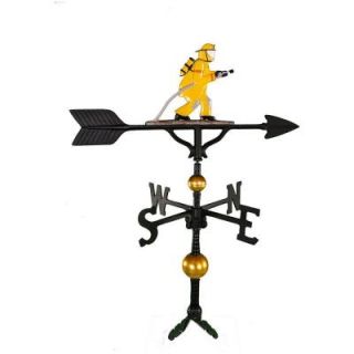 Montague Metal Products 32 in. Deluxe Black Fireman Weathervane WV 391 NC
