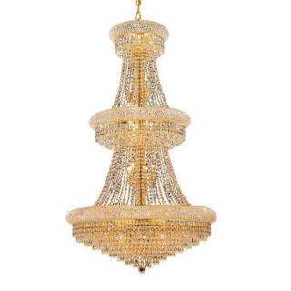 Elegant Lighting 32 Light Gold Chandelier with Clear Crystal EL1802G30G/RC