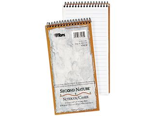 Tops 74130 Second Nature Spiral Reporter/Steno Notebook, Gregg Rule, 4 x 8, White, 70 Sheet