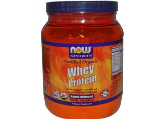 NOW� Sports   Whey Protein (Natural Unflavored   Organic)   1 lb (454 Grams) by