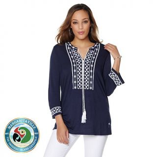 Margaritaville Embroidered Knit Tunic   8012579
