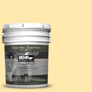 BEHR Premium Plus Ultra 5 gal. #350B 4 Lemon Souffle Semi Gloss Enamel Interior Paint 375005