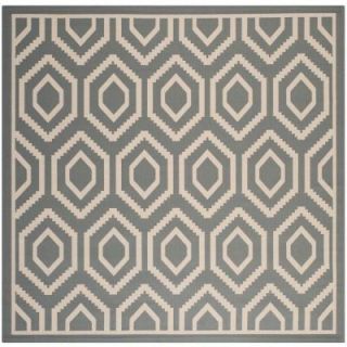 Safavieh Courtyard Anthracite/Beige 7 ft. 10 in. x 7 ft. 10 in. Square Indoor/Outdoor Area Rug CY6902 246 8SQ