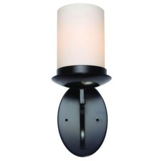 Yosemite Home Decor Columbia Rock 1 Light Oil Rubbed Bronze Sconce with White Glass Shade 101 1WS ORB