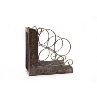 Old Dutch 10.25 in. x 4.75 in. x 10.25 in. Ant. Emb. Victoria 3 Bottle Wine Rack Bookend 431