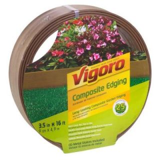 Vigoro 3.5 in. x 16 ft. Composite Brown Lawn Edging 8416V