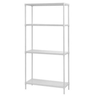 Edsal 71 in. H x 35 in. W x 14 in. D 4 Tier Perforated Steel Shelving in White PWS351471 4W