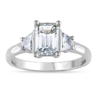 Miadora 14k White Gold 3 3/4ct TDW Certified Emerald Diamond Ring (E