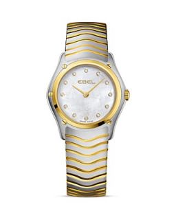 Ebel Wave Steel & 18K Yellow Gold Diamond Marker Watch, 27.3mm