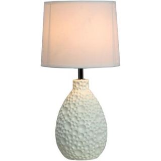 Simple Designs Texturized Stucco Ceramic Oval Table Lamp