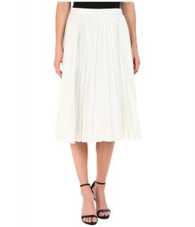 DKNYC Liquid Lame Pleated Skirt White