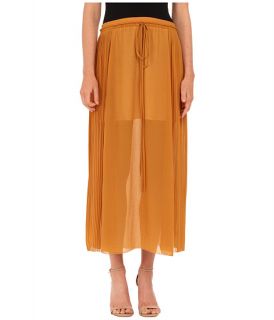 See by Chloe Pleated Gorgete Maxi Skirt Saffron