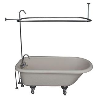 Barclay Products 5 ft. Acrylic Ball and Claw Feet Roll Top Tub in Bisque with Polished Chrome Accessories TKATR60 BCP1