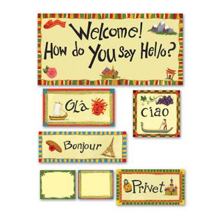 46 Piece Multicultural Hello Bulletin Board Cut Out Set