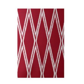 e by design Gate Keeper Geometric Print Red Indoor/Outdoor Area Rug