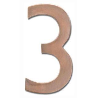 Floating House Number "3" in Antique Copper Finish (2.8 in. W x 5 in. H (0.28 lbs.))
