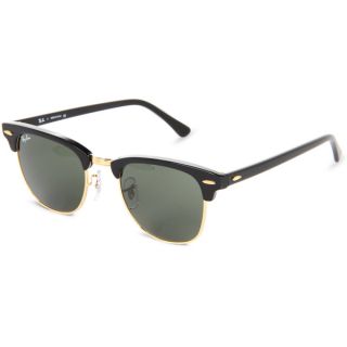 Ray Ban Black with Green Crystal Clubmaster Sunglasses  