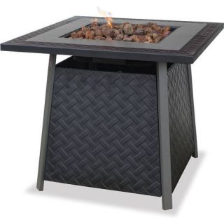 UniFlame LP Gas Slate Finish Fire Pit Table