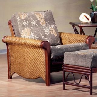 Night & Day Furniture Rattan Floral Rosebud Futon Chair Frame