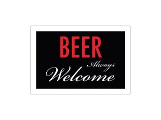 Tin Sign   Beer Always Welcome Plate New Licensed Gift Toys 30098