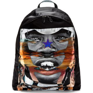 Givenchy Black & Multicolor Canvas Sunset Print Backpack