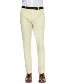Incotex Chinolino Linen/Cotton Trousers, Yellow