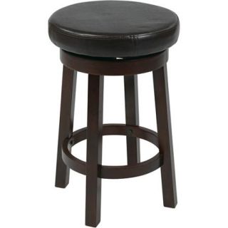 OSP Designs Metro Counter Height Leather Round Stool, 24", Multiple Colors