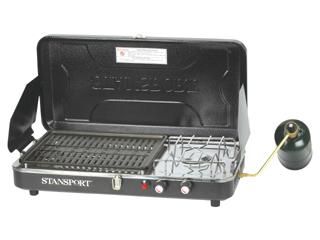 Stansport Propane Stove and Grill Combo with Piezo Igniter 206