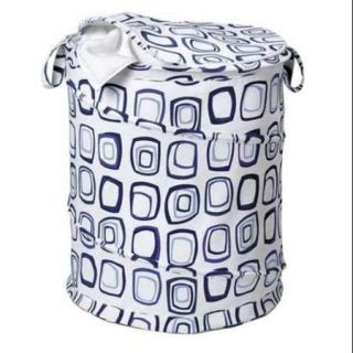 19" Pop Up Laundry Hamper, White with Blue Print ,Honey Can Do, HMP 01137