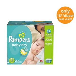 Pampers Baby Dry Diapers Size 1 Economy Plus Pack   252 Count   ($0.18/Ea.)    Procter & Gamble