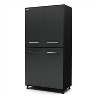South Shore Karbon Storage Cabinet in Pure Black and Charcoal