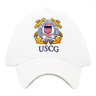 US Coast Guard Embroidered Military White Baseball Cap  
