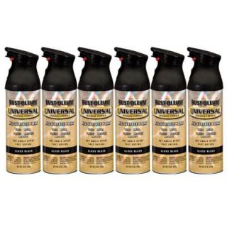 Rust Oleum Universal 12 oz. Gloss Black Spray Paint (6 Pack) DISCONTINUED 182421
