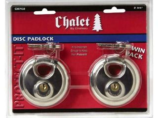 Chalet Twin Pack Disc Locks   Keyed the Same with 4 keys 2.75 inches