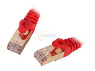Rosewill RCNC 11041   1 Foot Cat 7 Shielded Networking Cable   Twisted Pair (S / STP), Red