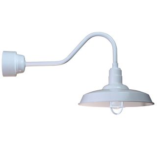 Brooster 18 in W 1 Light White Arm Hardwired Wall Sconce