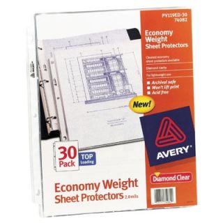 AVERY DENNISON Sheet Protectors, Top Load, Polypropylene,for 8 1/2x11