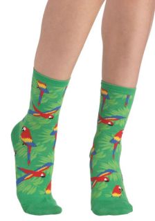 Wearable Whimsy Socks in Parrots  Mod Retro Vintage Socks