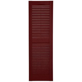 Custom Shutters llc. 2 Pack Burgundy Louvered Vinyl Exterior Shutters (Common 16 in x 63 in; Actual 16.25 in x 63 in)
